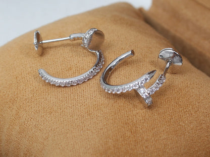 [Lumi Jewellery]JUSTE EARRINGS 12.75MM SILVER DIAMOND