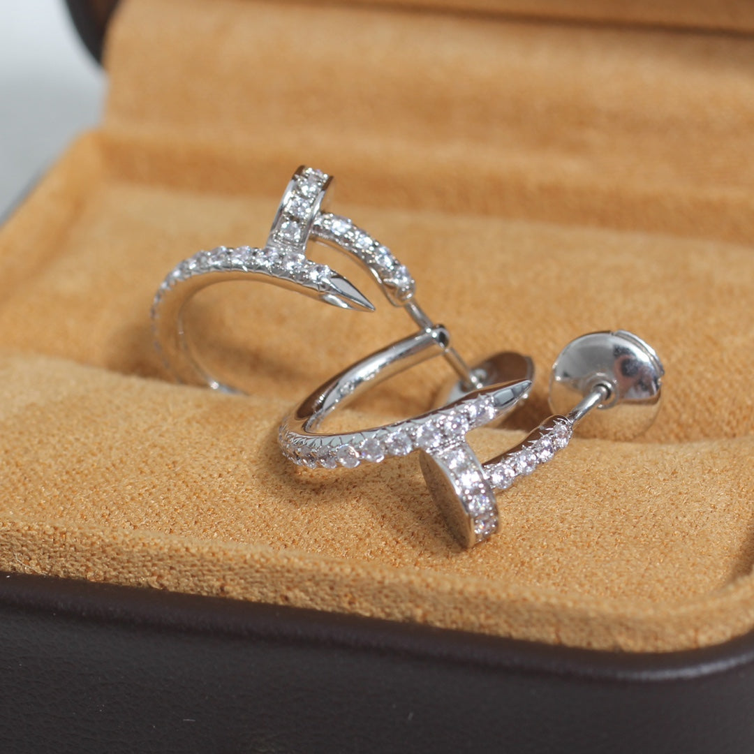 [Lumi Jewellery]JUSTE EARRINGS 12.75MM SILVER DIAMOND
