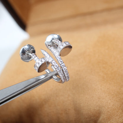 [Lumi Jewellery]JUSTE EARRINGS 12.75MM SILVER DIAMOND