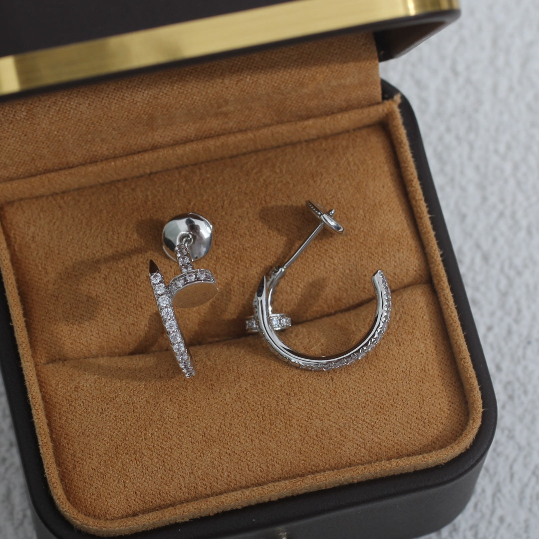 [Lumi Jewellery]JUSTE EARRINGS 12.75MM SILVER DIAMOND