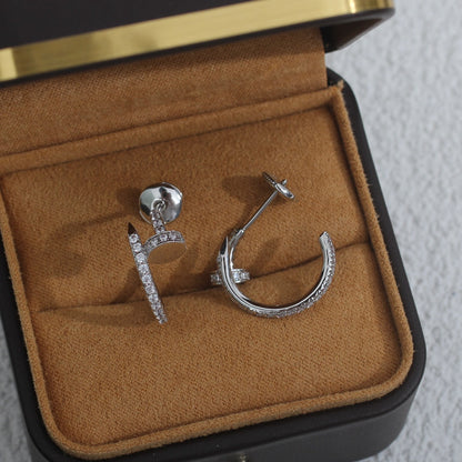 [Lumi Jewellery]JUSTE EARRINGS 12.75MM SILVER DIAMOND