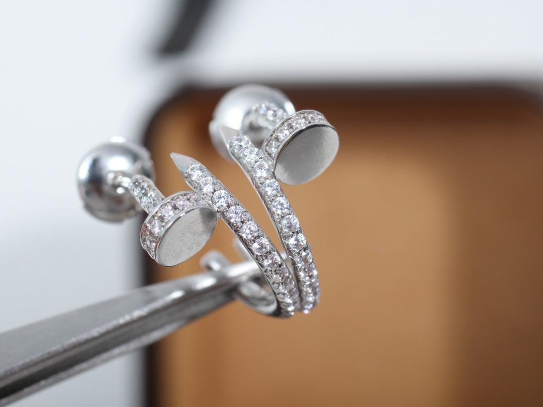[Lumi Jewellery]JUSTE EARRINGS 12.75MM SILVER DIAMOND