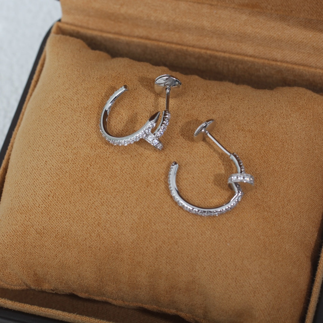 [Lumi Jewellery]JUSTE EARRINGS 12.75MM SILVER DIAMOND