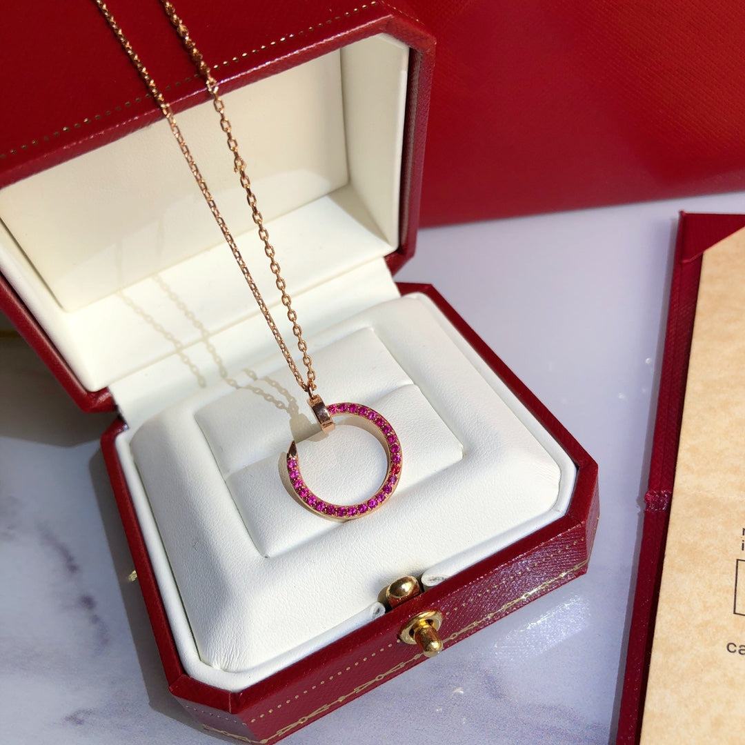 [Lumi Jewellery]JUSTE NECKLACE GOLD RED DIAMONDS