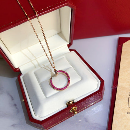 [Lumi Jewellery]JUSTE NECKLACE GOLD RED DIAMONDS