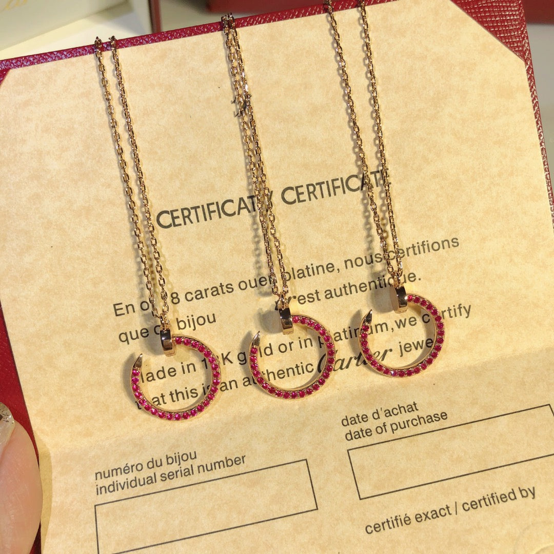 [Lumi Jewellery]JUSTE NECKLACE GOLD RED DIAMONDS