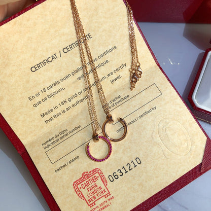 [Lumi Jewellery]JUSTE NECKLACE GOLD RED DIAMONDS