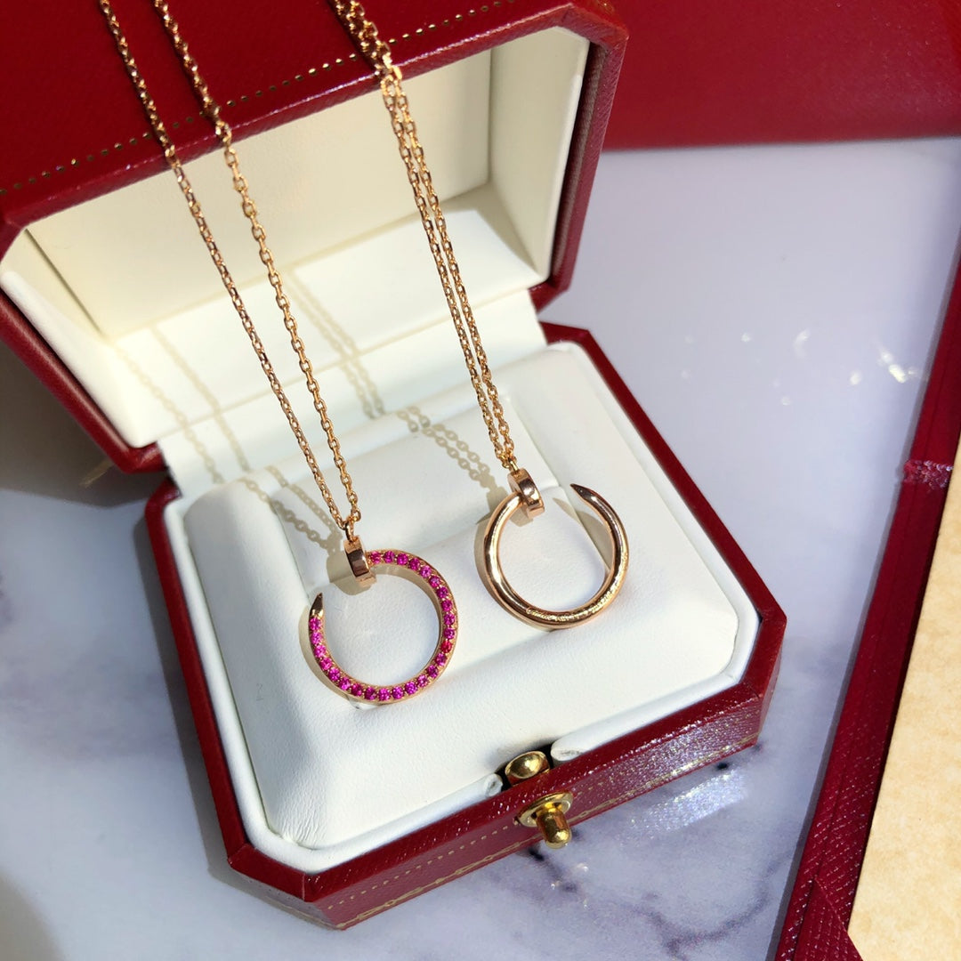 [Lumi Jewellery]JUSTE NECKLACE GOLD RED DIAMONDS
