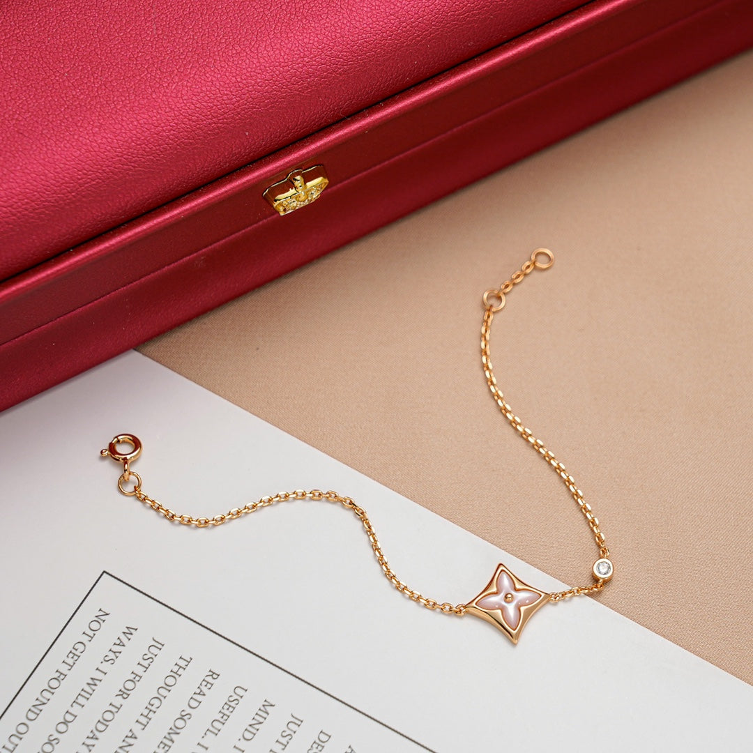 [Lumi Jewellery]STAR 1 DIAMOND PINK GOLD BRACELET