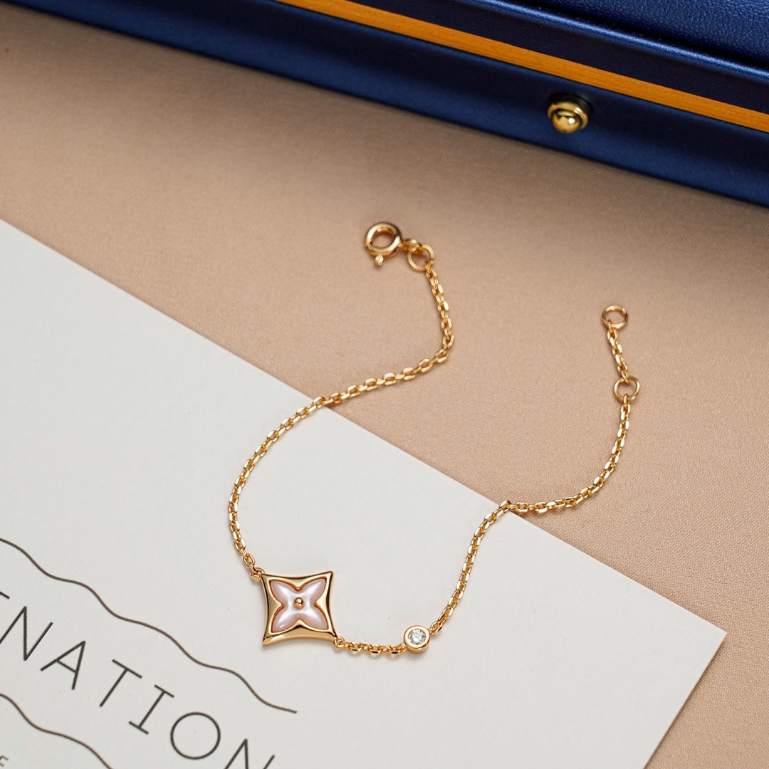 [Lumi Jewellery]STAR 1 DIAMOND PINK GOLD BRACELET
