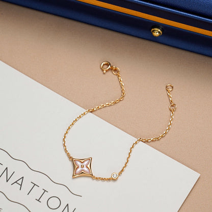 [Lumi Jewellery]STAR 1 DIAMOND PINK GOLD BRACELET