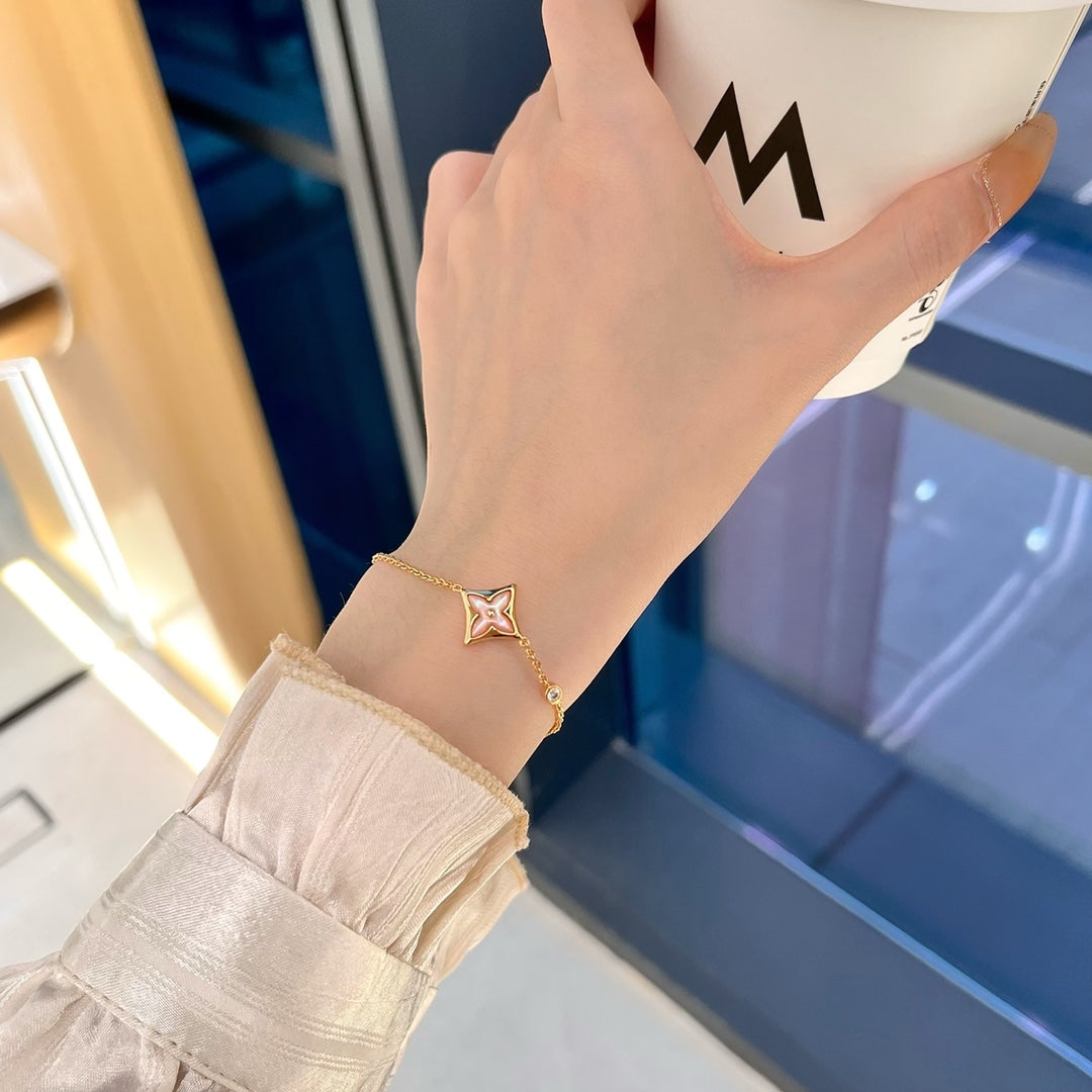[Lumi Jewellery]STAR 1 DIAMOND PINK GOLD BRACELET