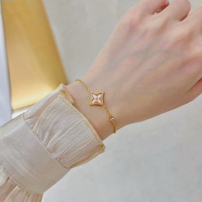 [Lumi Jewellery]STAR 1 DIAMOND PINK GOLD BRACELET
