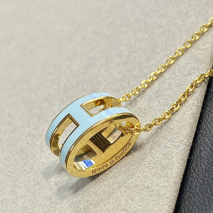 [Lumi Jewellery]POP H LIGHT BLUE NECKLACE