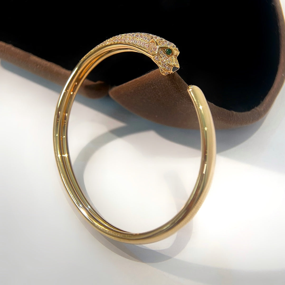[Lumi Jewellery]PANTHERE GOLD DIAMOND OPEN BRACELET