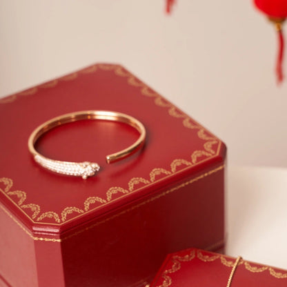 [Lumi Jewellery]PANTHERE ROSE GOLD DIAMOND OPEN BRACELET