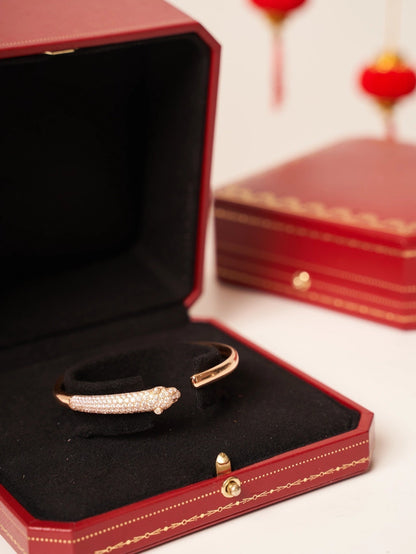 [Lumi Jewellery]PANTHERE ROSE GOLD DIAMOND OPEN BRACELET