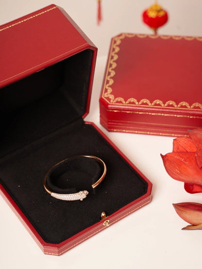 [Lumi Jewellery]PANTHERE ROSE GOLD DIAMOND OPEN BRACELET