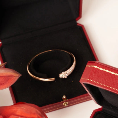 [Lumi Jewellery]PANTHERE ROSE GOLD DIAMOND OPEN BRACELET