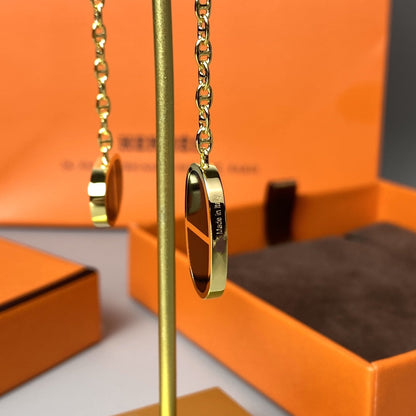 [Lumi Jewellery]CHAINE VERSO BLACK CERAMIC EARRINGS