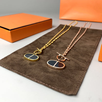 [Lumi Jewellery]CHAINE VERSO BLACK CERAMIC NECKLACE