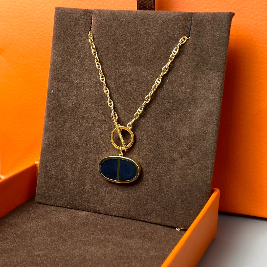 [Lumi Jewellery]CHAINE VERSO BLACK CERAMIC NECKLACE