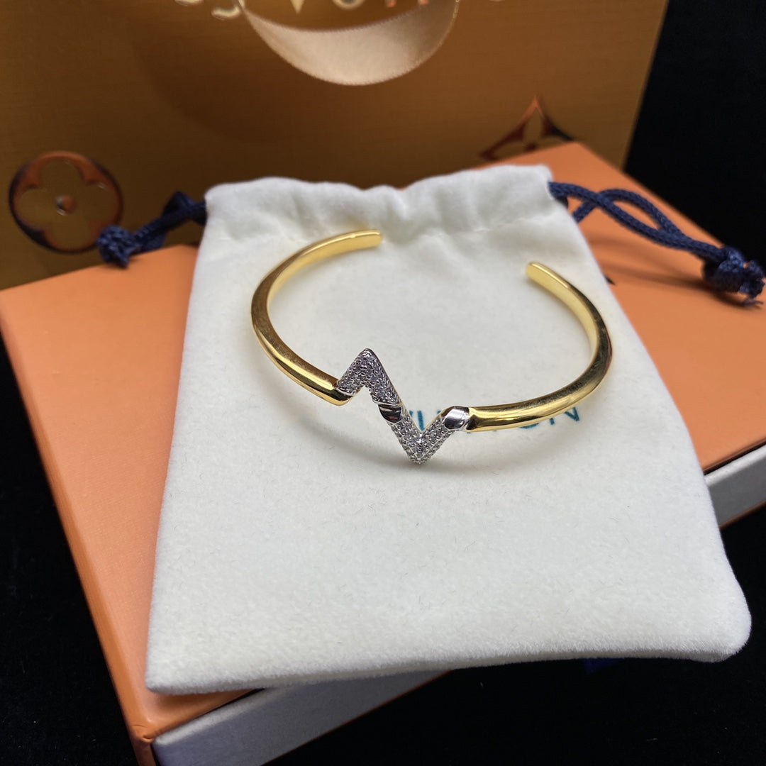 [Lumi Jewellery]VOLTE UPSITE DOWN DIAMOND GOLD OPEN BRACELET