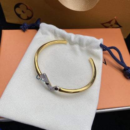 [Lumi Jewellery]VOLTE UPSITE DOWN DIAMOND GOLD OPEN BRACELET