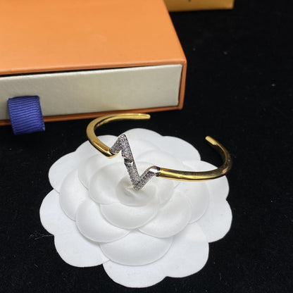 [Lumi Jewellery]VOLTE UPSITE DOWN DIAMOND GOLD OPEN BRACELET