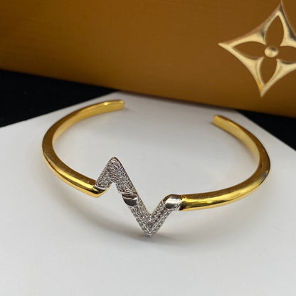 [Lumi Jewellery]VOLTE UPSITE DOWN DIAMOND GOLD OPEN BRACELET