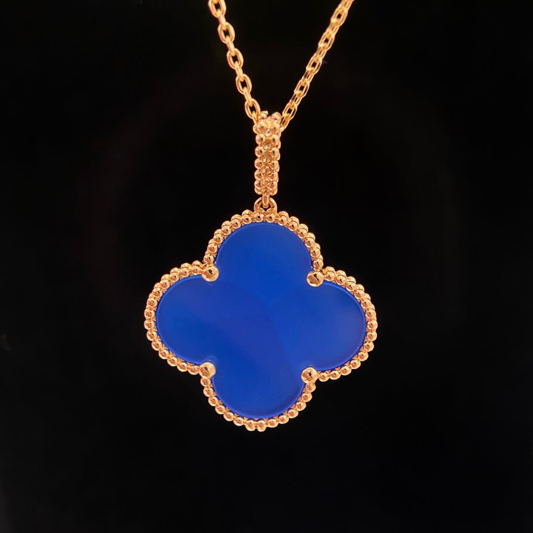 [Lumi Jewellery]CLOVER 25MM NECKLACE TURQUOISE ROSE GOLD