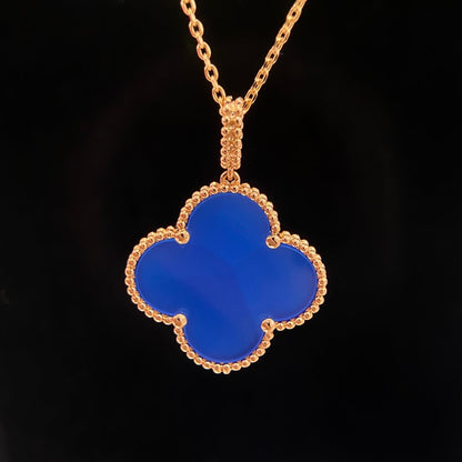 [Lumi Jewellery]CLOVER 25MM NECKLACE TURQUOISE ROSE GOLD