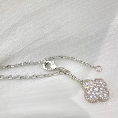 [Lumi Jewellery]CLOVER 5 MOTIFS SILVER DIAMONDS NECKLACE