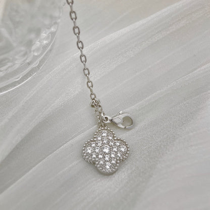 [Lumi Jewellery]CLOVER 5 MOTIFS SILVER DIAMONDS NECKLACE