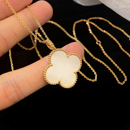 [Lumi Jewellery]CLOVER 25MM MOP LARGE PENDANT NECKLACE