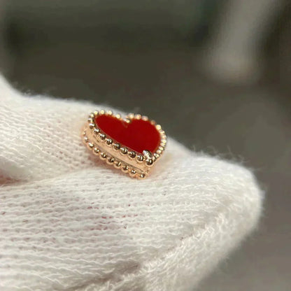 [Lumi Jewellery]HEART CARNELIAN STUD EARRINGS