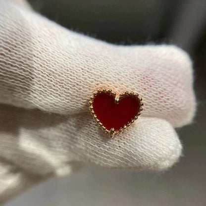 [Lumi Jewellery]HEART CARNELIAN STUD EARRINGS