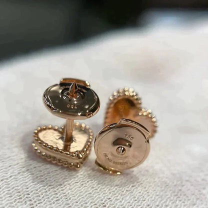 [Lumi Jewellery]HEART CARNELIAN STUD EARRINGS