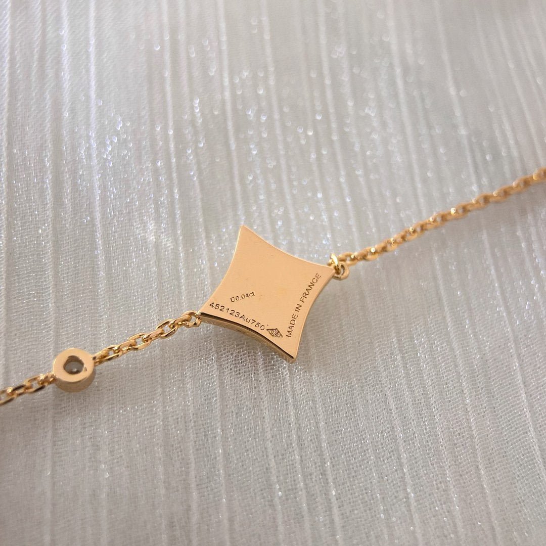 [Lumi Jewellery]COLOR STAR CARNELIAN PINK GOLD DIAMOND BRACELET