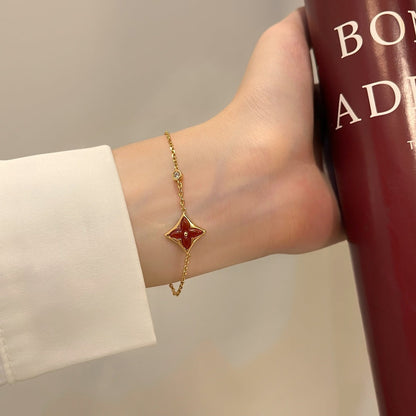 [Lumi Jewellery]COLOR STAR CARNELIAN PINK GOLD DIAMOND BRACELET