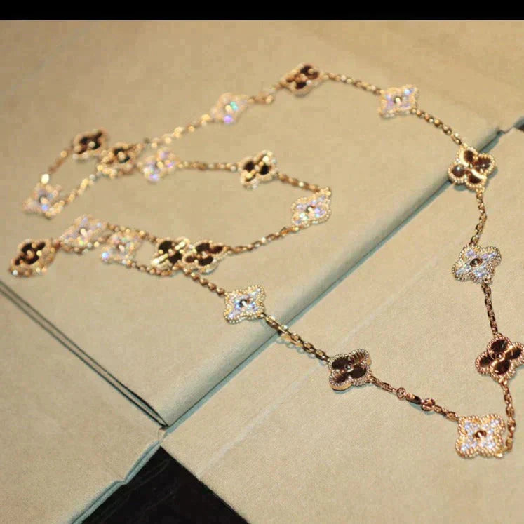 [Lumi Jewellery]CLOVER 20 MOTIFS LASER DIAMOND NECKLACE
