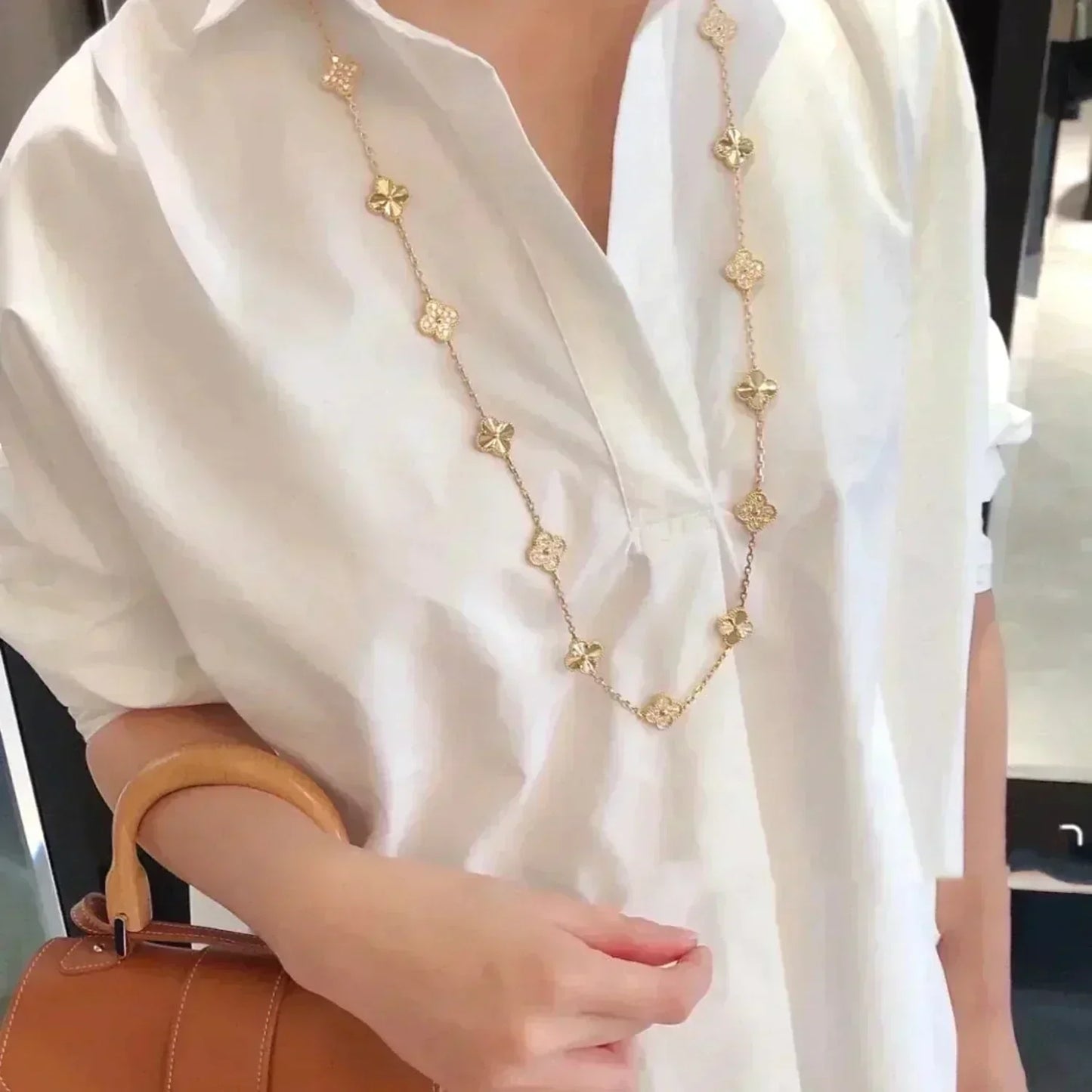 [Lumi Jewellery]CLOVER 20 MOTIFS LASER DIAMOND NECKLACE