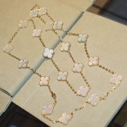 [Lumi Jewellery]CLOVER 20 MOTIFS WHITE MOP NECKLACE