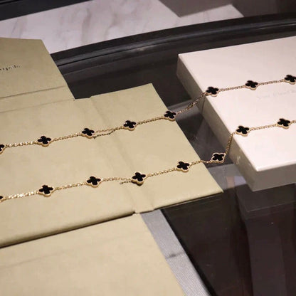[Lumi Jewellery]CLOVER 20 MOTIFS ONYX NECKLACE