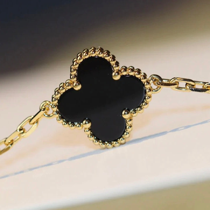 [Lumi Jewellery]CLOVER 20 MOTIFS ONYX NECKLACE