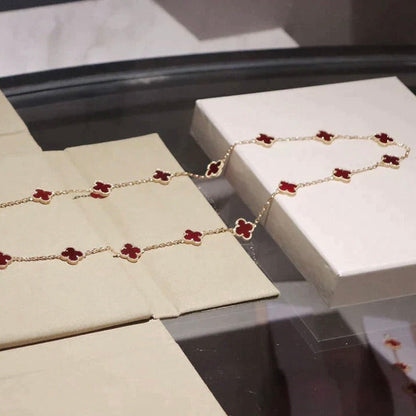 [Lumi Jewellery]CLOVER 20 MOTIFS CARNELIAN NECKLACE