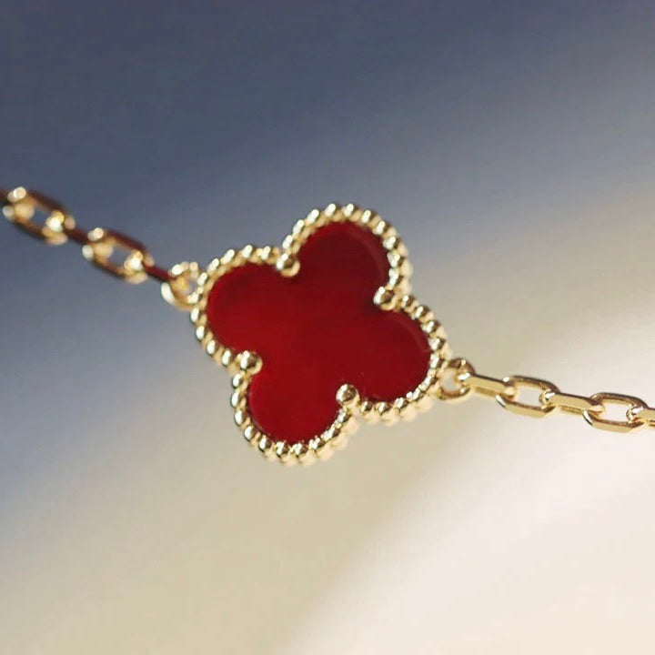 [Lumi Jewellery]CLOVER 20 MOTIFS CARNELIAN NECKLACE