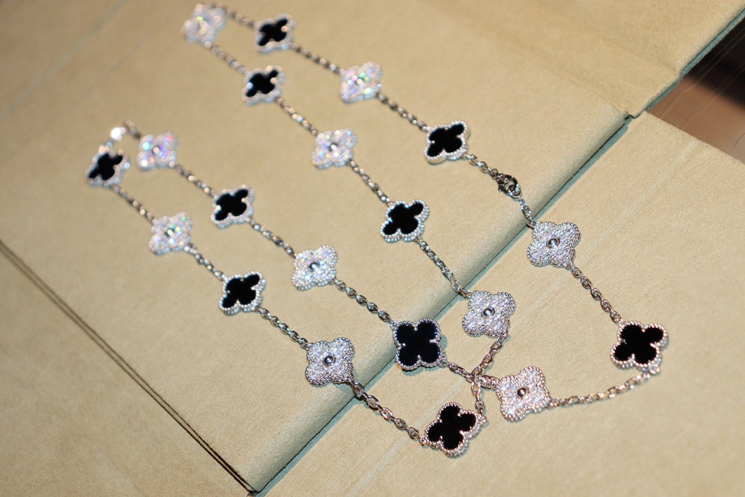 [Lumi Jewellery]CLOVER 20 MOTIFS ONYX DIAMOND SILVER