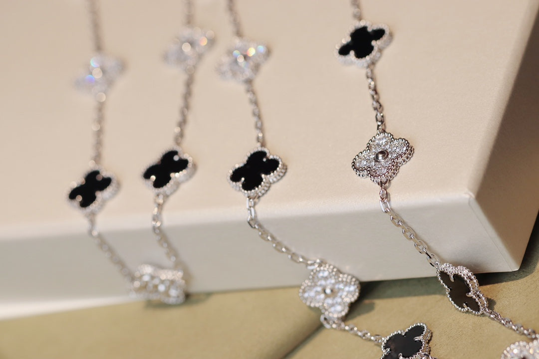 [Lumi Jewellery]CLOVER 20 MOTIFS ONYX DIAMOND SILVER