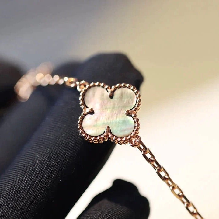 [Lumi Jewellery]CLOVER 20 MOTIFS DARK MOP DIAMOND  NECKLACE
